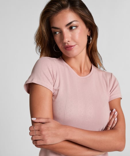 Pointelle topp, Rosa