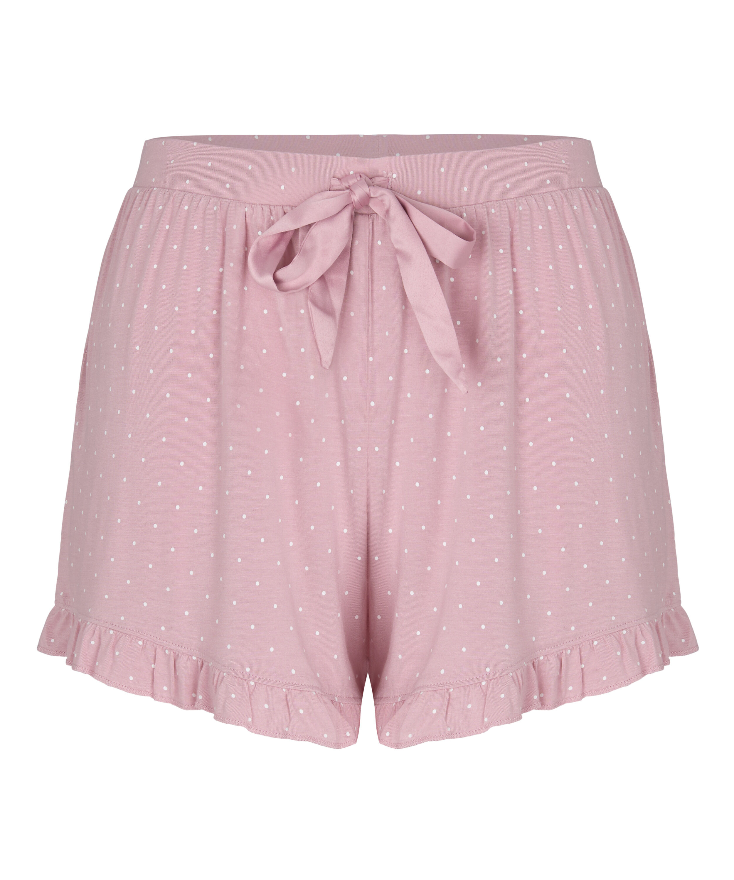 Jersey Ruffled Shorts, Rosa