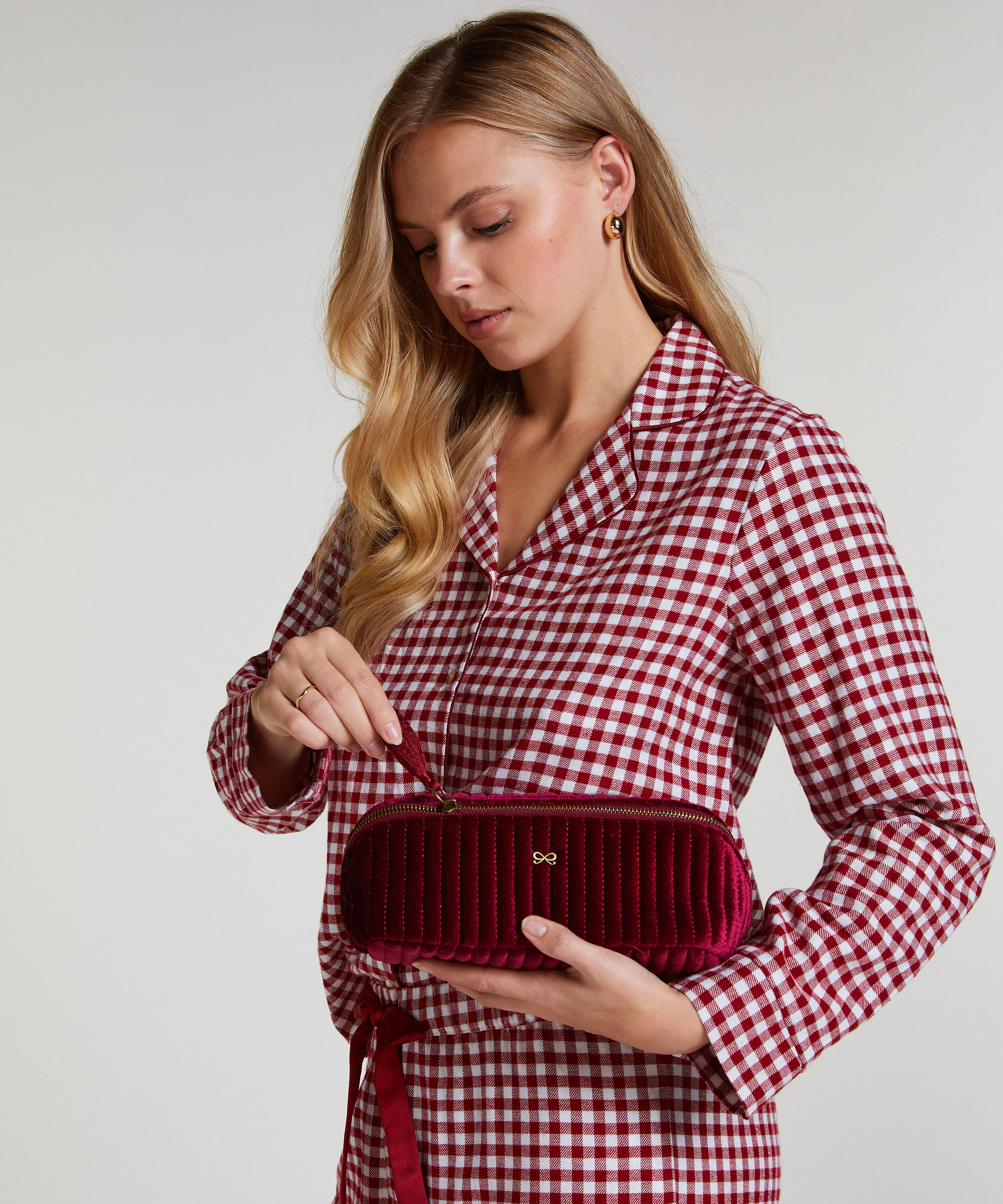 Velvet Make-Up Bag, R&oslash;d