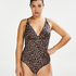 Leopard badedrakt, Beige