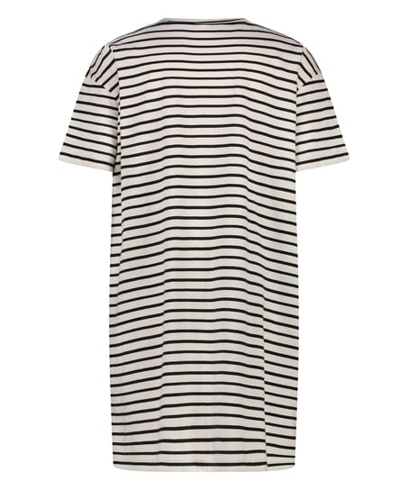 Nattskjorte med rund hals, Svart