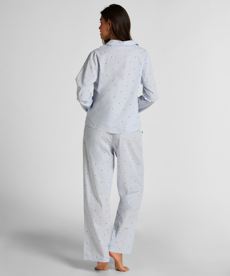 Pant Cotton Stripe Heart, Bl&aring;