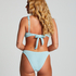Høykuttet Bikini Underdel Crinkle, Blå