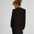 Essential langermet skjortekjole i jerseystoff, Svart
