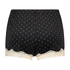Velvet lace shorts, Svart