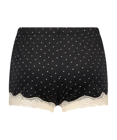 Velvet lace shorts, Svart