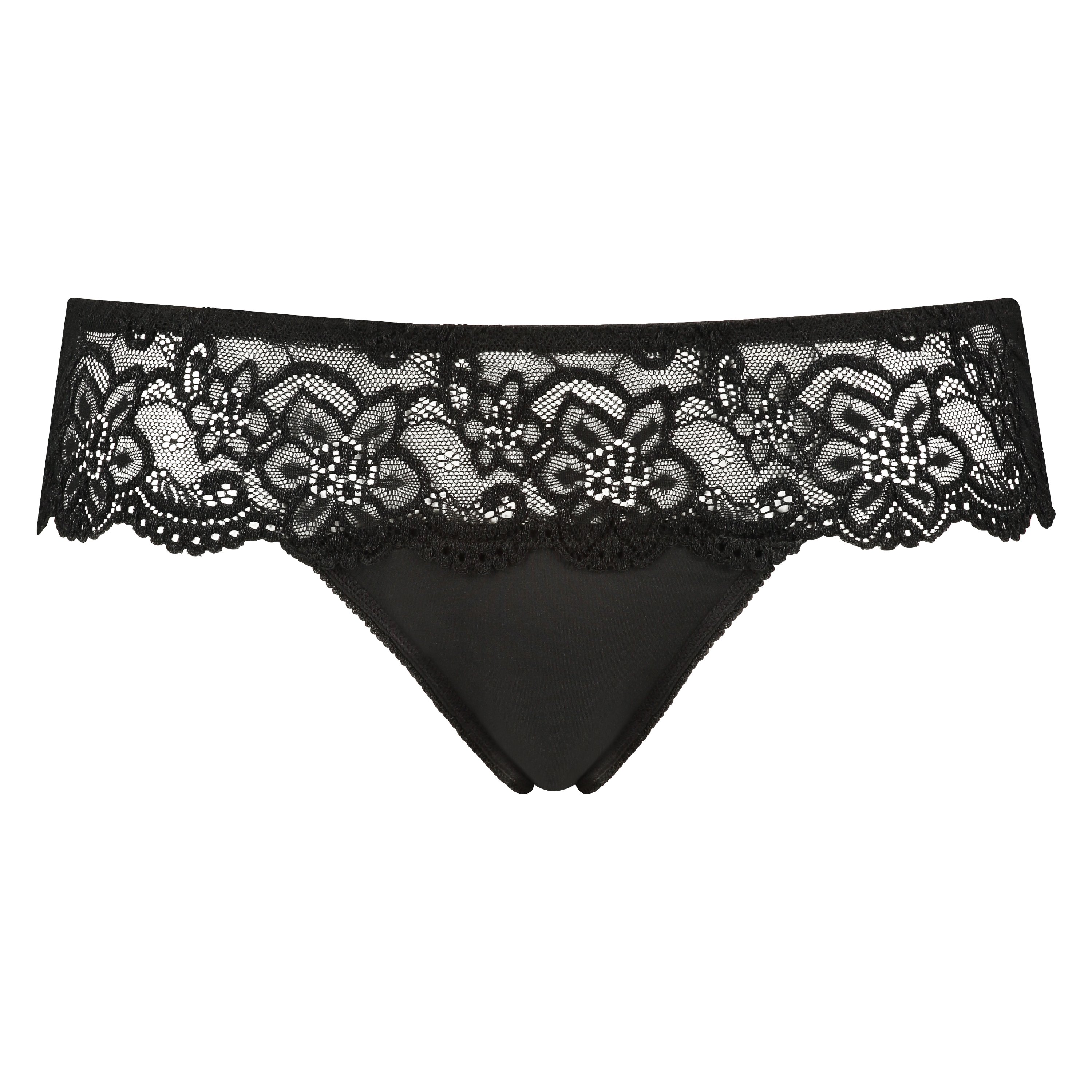 Lace Thong bokser, Svart, main
