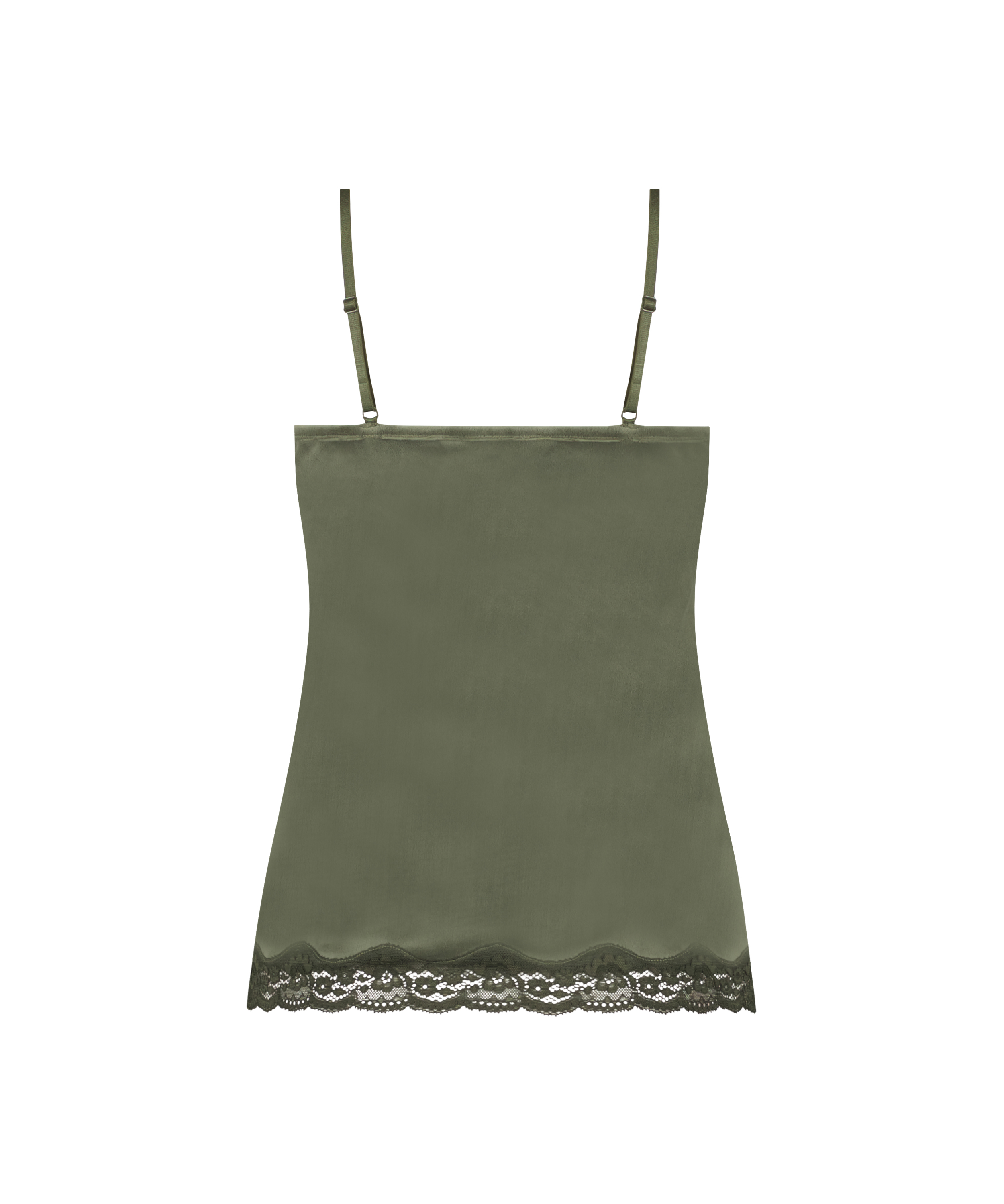 Cami-topp Velours Lace, Gr&oslash;nn, main