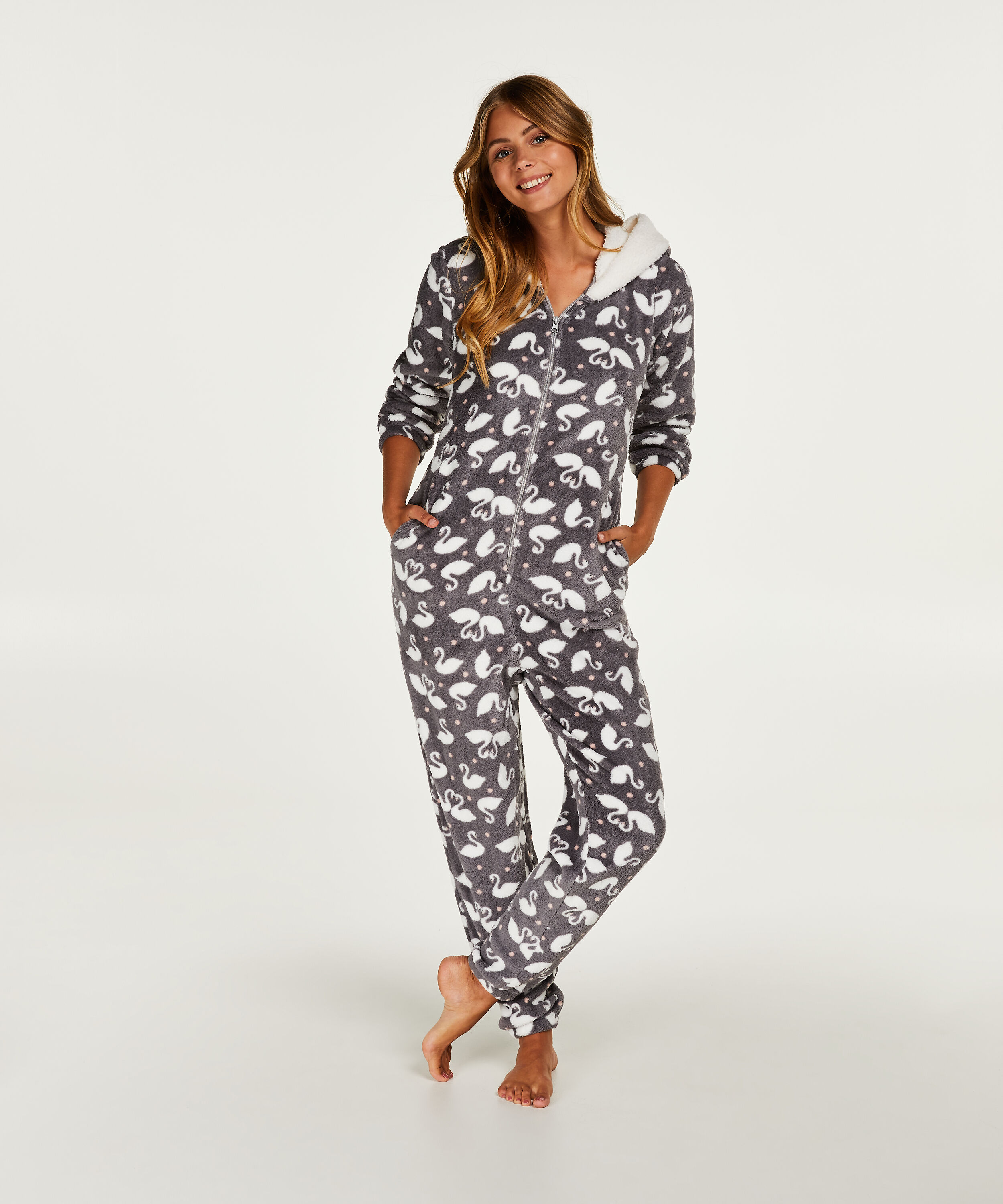 Fleece onesie, Grå