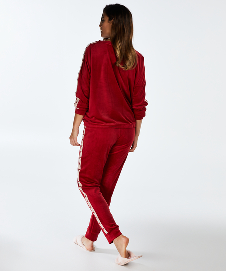 Velours heart joggebukser, Rød