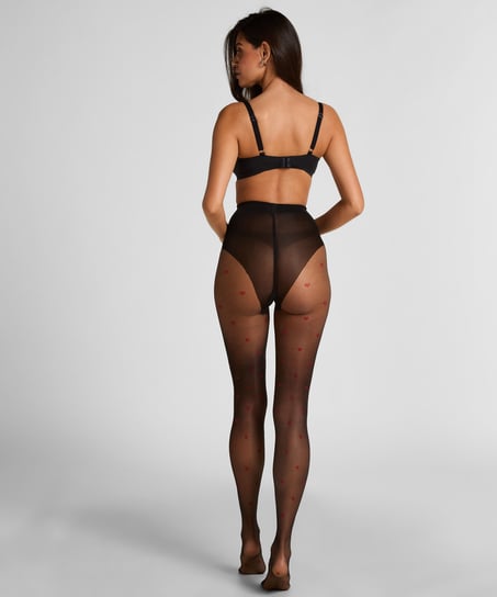 Panty 15 Denier-trykk, Svart