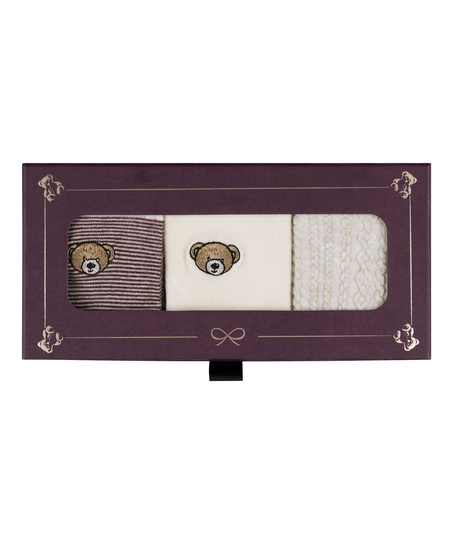 3 par sokker Giftpack, Hvit