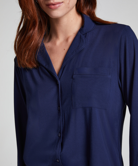 Essential langermet jakke i jerseystoff, Blå