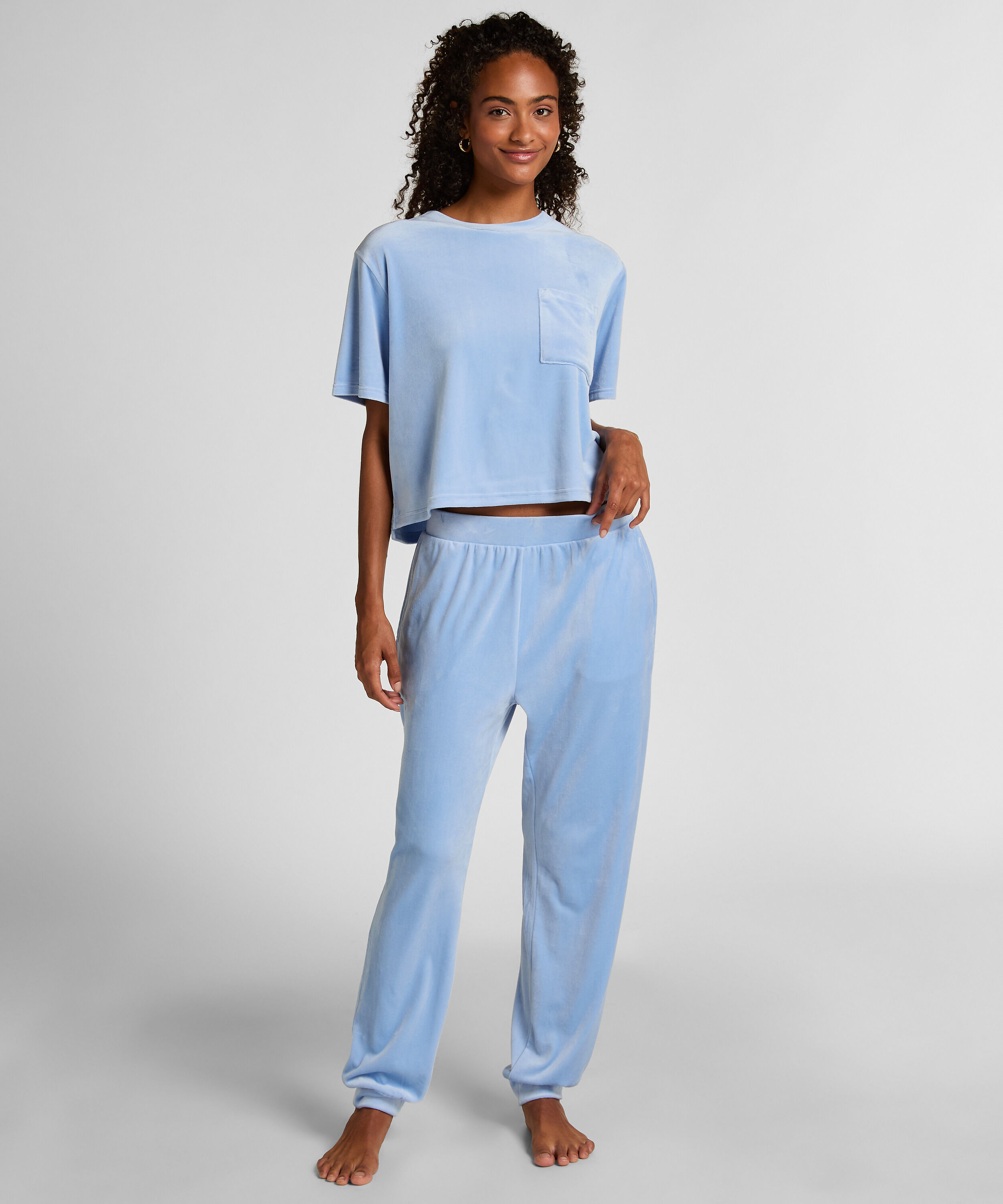 Joggebukser Velours, Blå