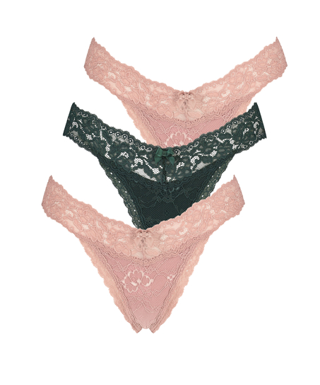 3-pakning g-streng Madison, Rosa