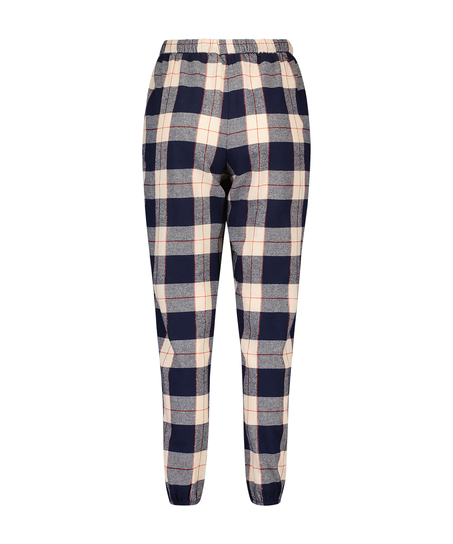 Check Cuff Twill Pyjama Pants, Blå