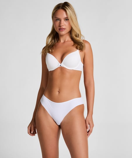 Invisible brasiliansk truse Lace Back, Hvit