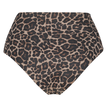 brasiliansk high leg Leopard bikiniunderdel, Beige