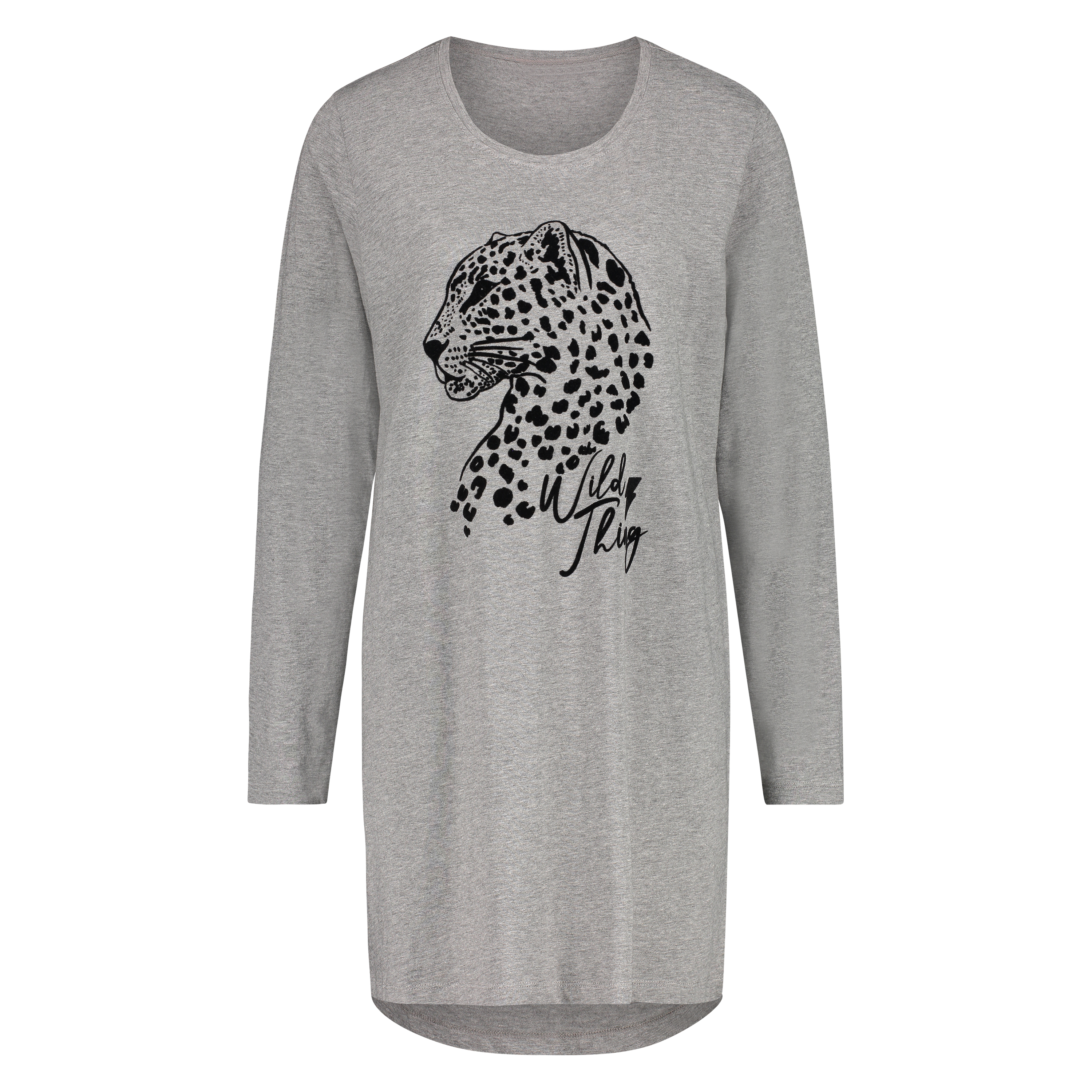 Round Neck Nightshirt, Gr&aring;, main