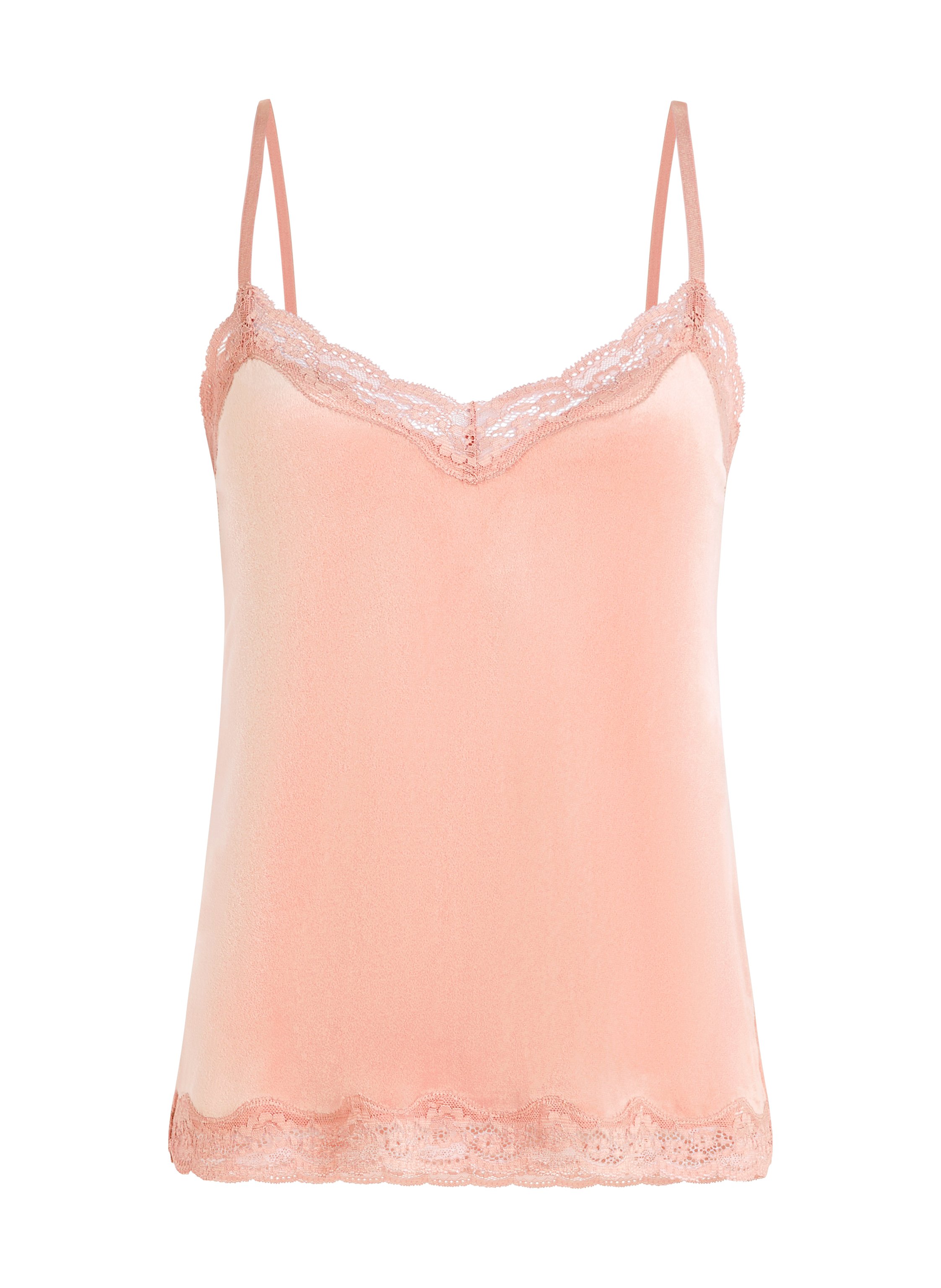 Cami-topp Velours Lace, Rosa, main