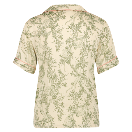 Vevd pysjamasbluse, Beige