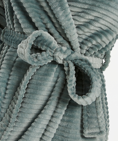 Fleece rib kort badek&aring;pe, Gr&oslash;nn