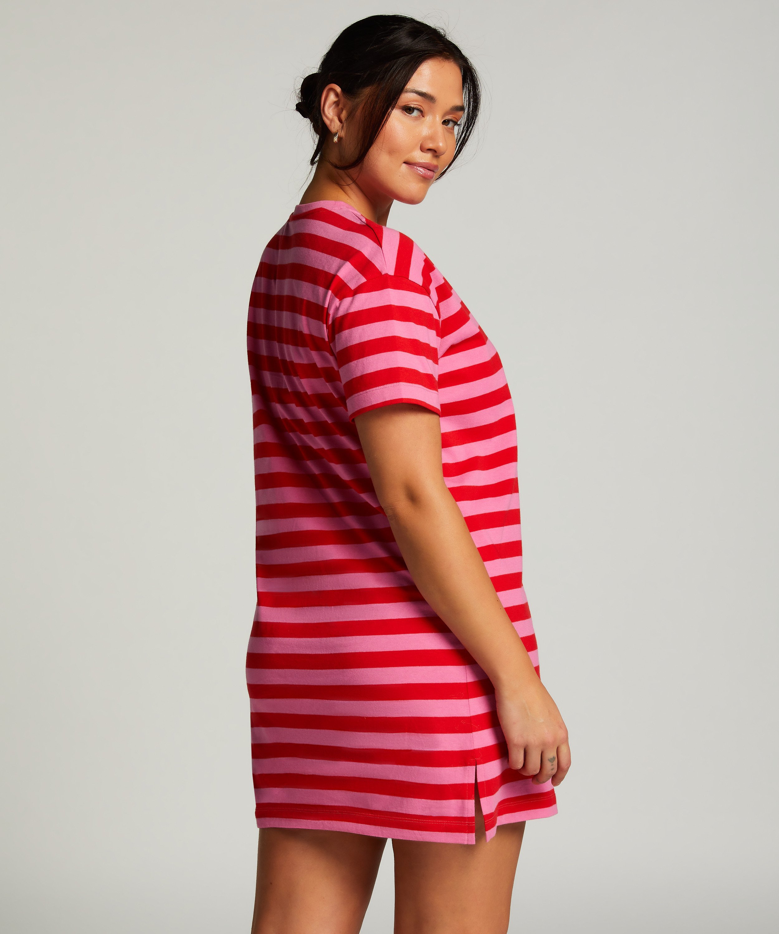 Nattskjorte med rund hals, Rosa, main