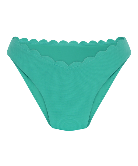 Høykuttet Bikini Underdel Scallop, Grønn