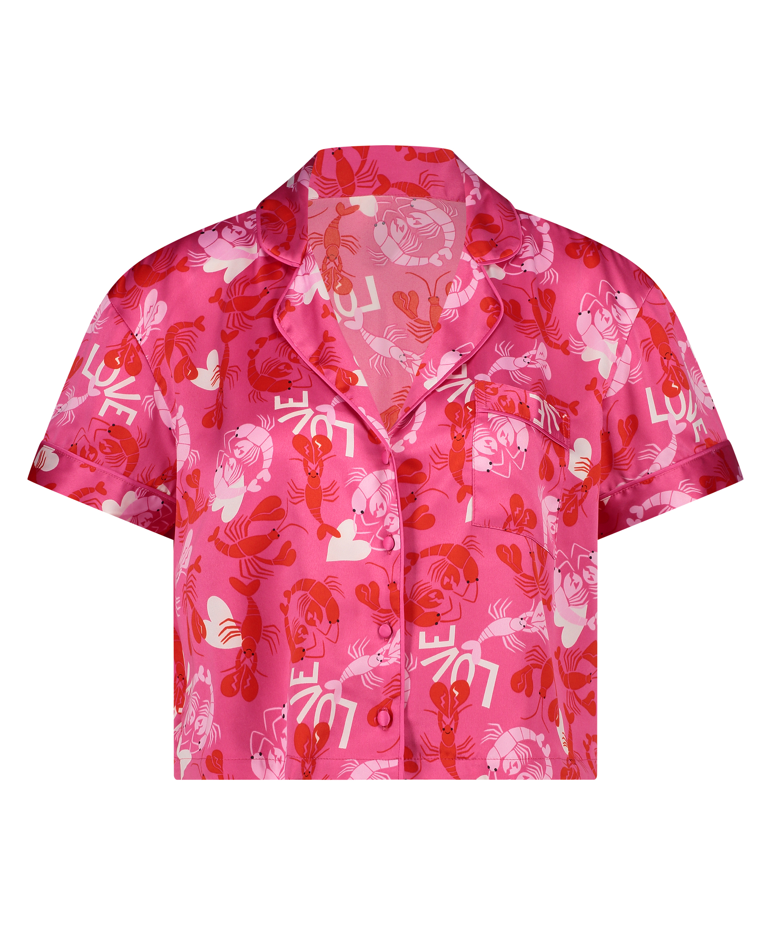 Kortermet jakke i sateng, Rosa, main