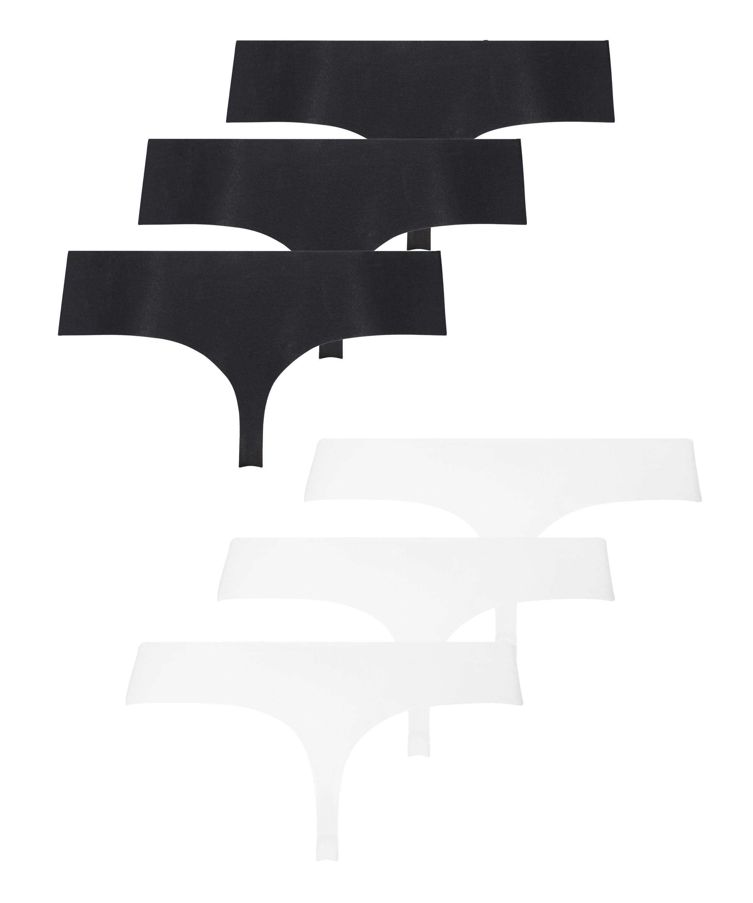 Sekspakning med usynlige stringtruser, Hvit, main