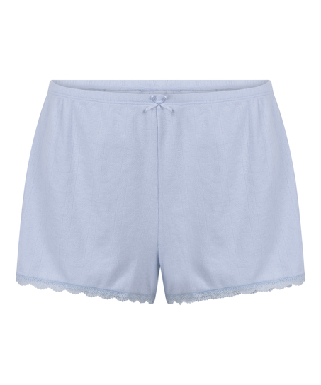 Pointelle shorts, Blå