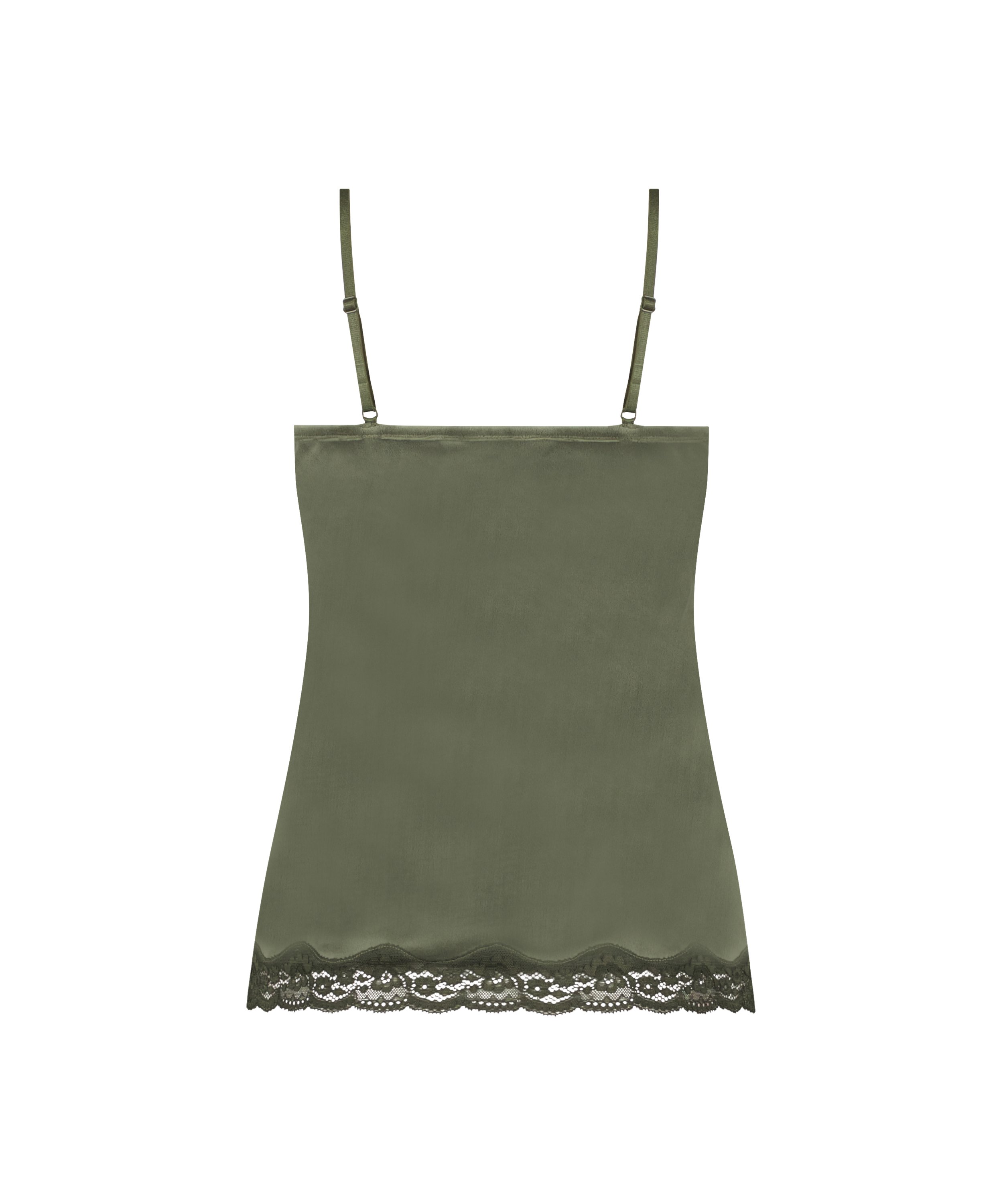 Cami-topp Velours Lace, Grønn, main