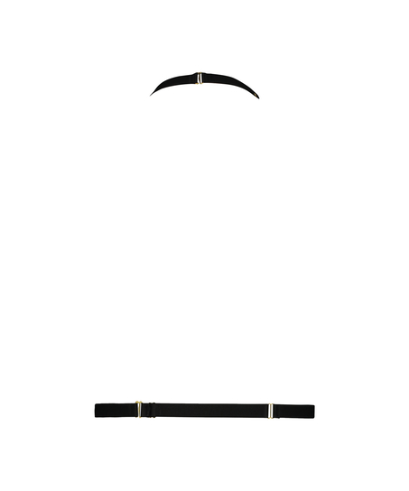 Bralette med kjede i imitert skinn, Svart