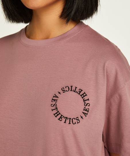 Nattskjorte med rund hals, Lilla