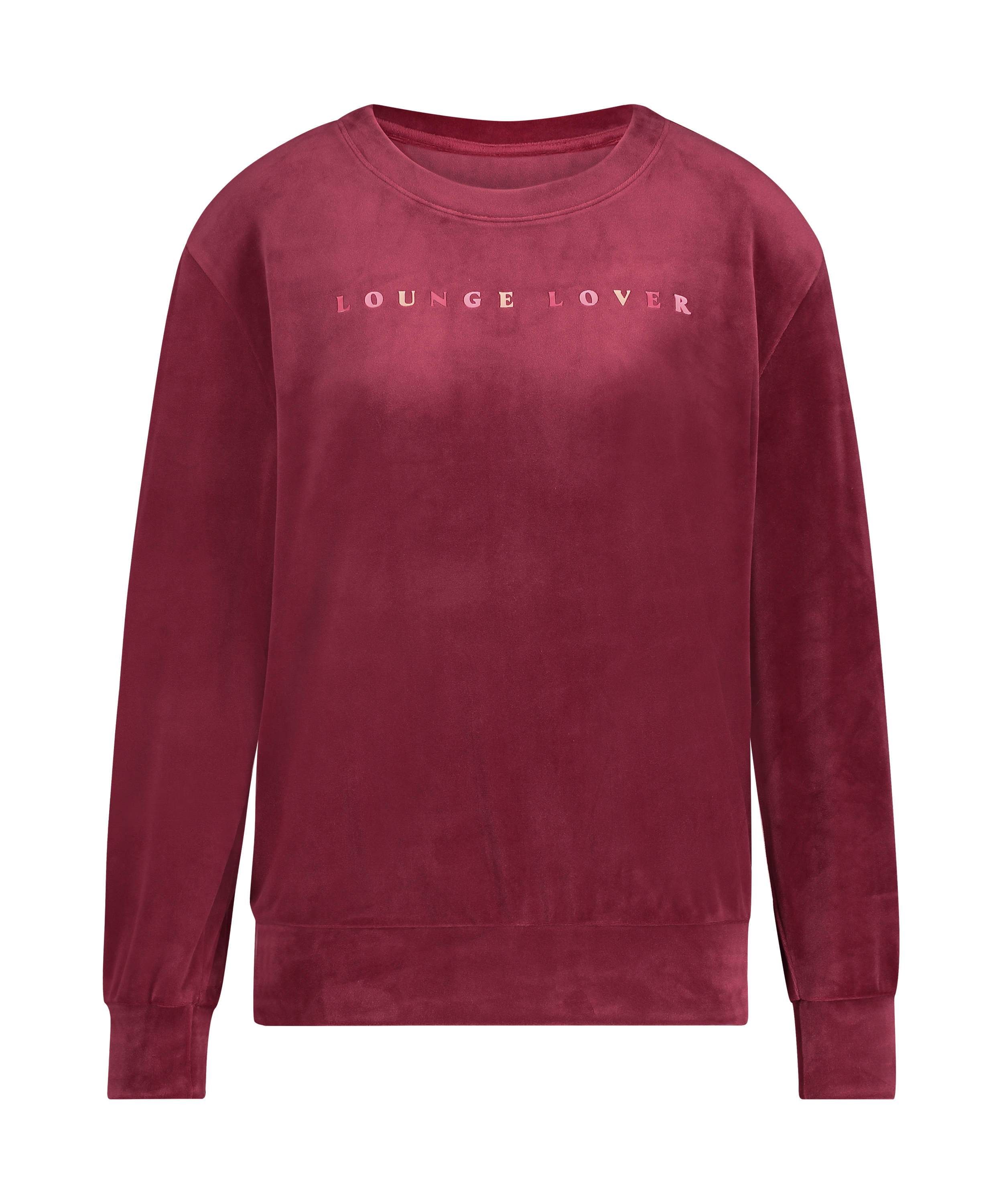 Langermet Velvet topp, R&oslash;d, main