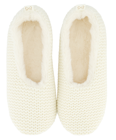 Cosy Ballerina Slippers, Hvit