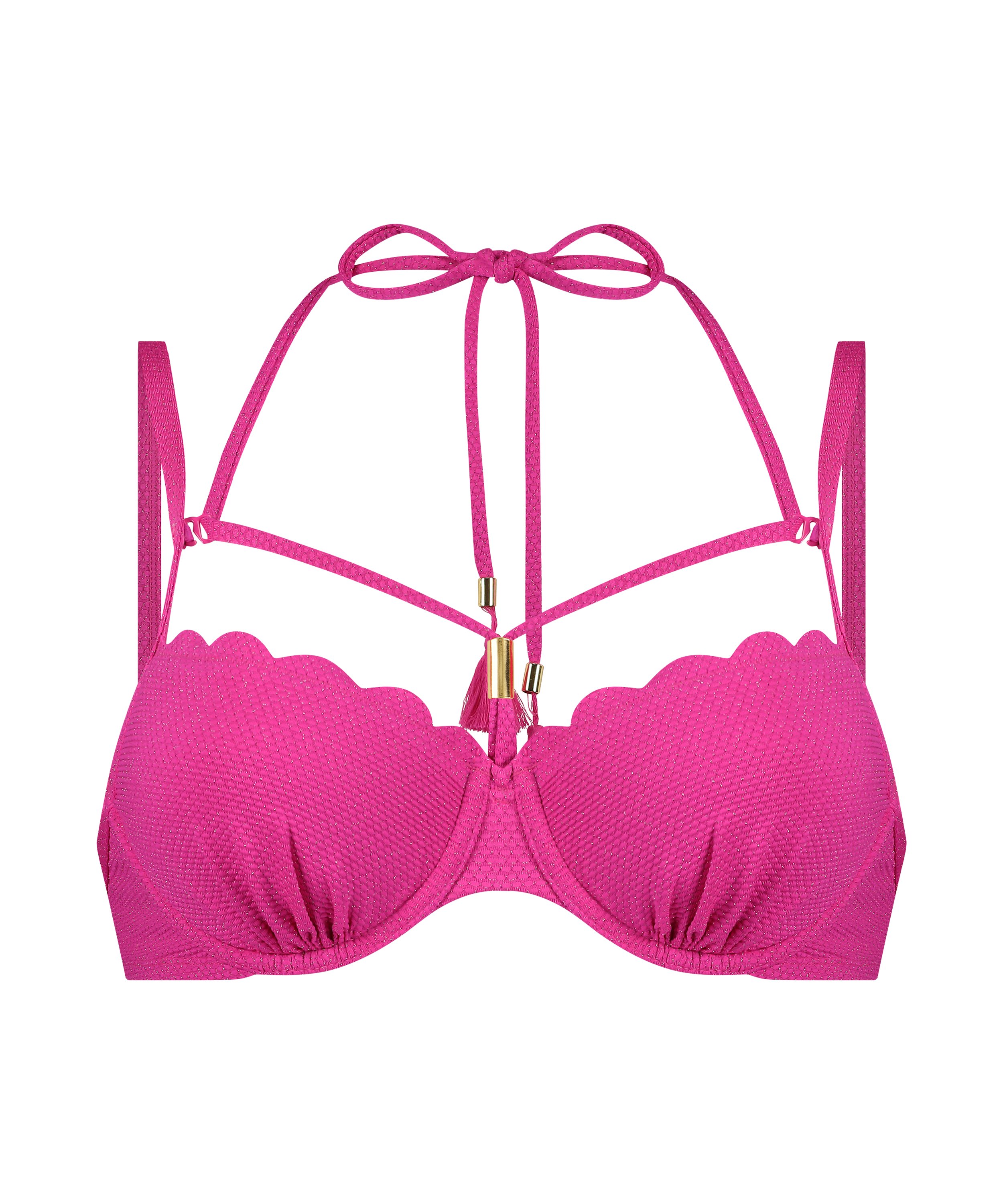 Bikinitopp Scallop Lurex, Rosa, main