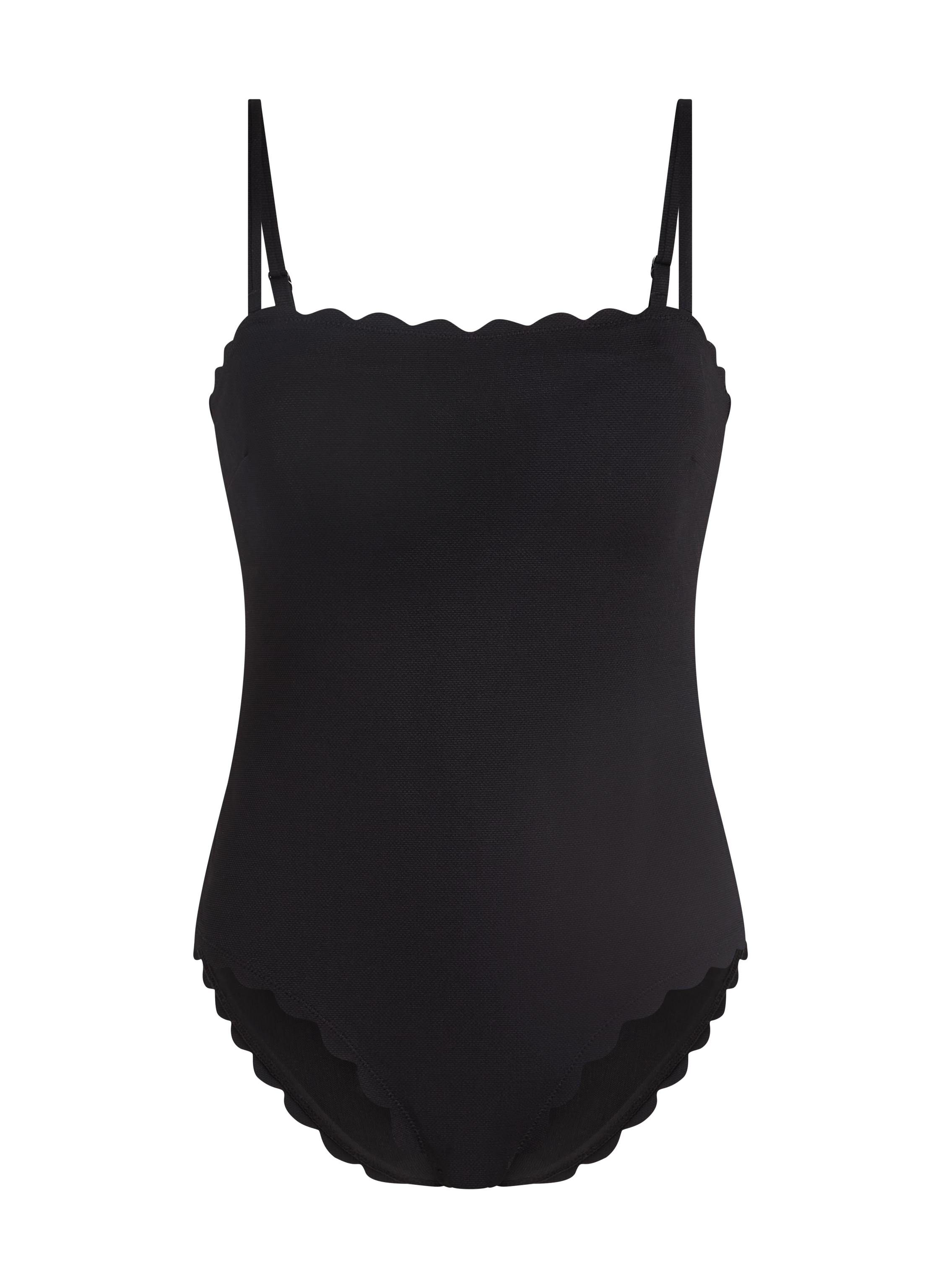 Badedrakt Bandeau Scallop, Svart, main