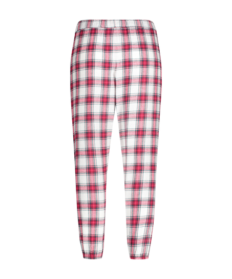Twill check petite pysjamasbukse, R&oslash;d