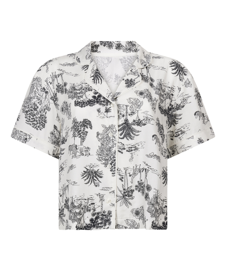 Jakke korte ermer vevd, Hvit