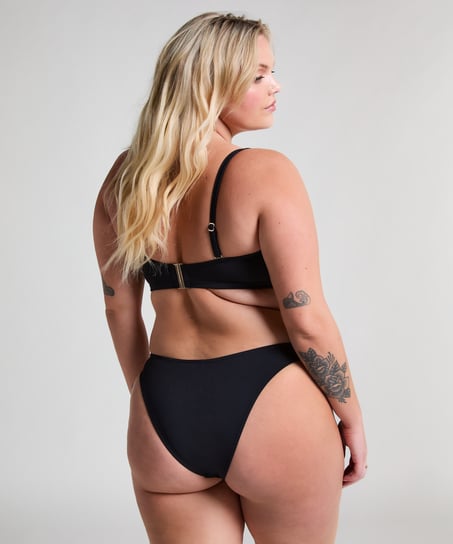 Neopren Bandeau Bikinitopp, Svart