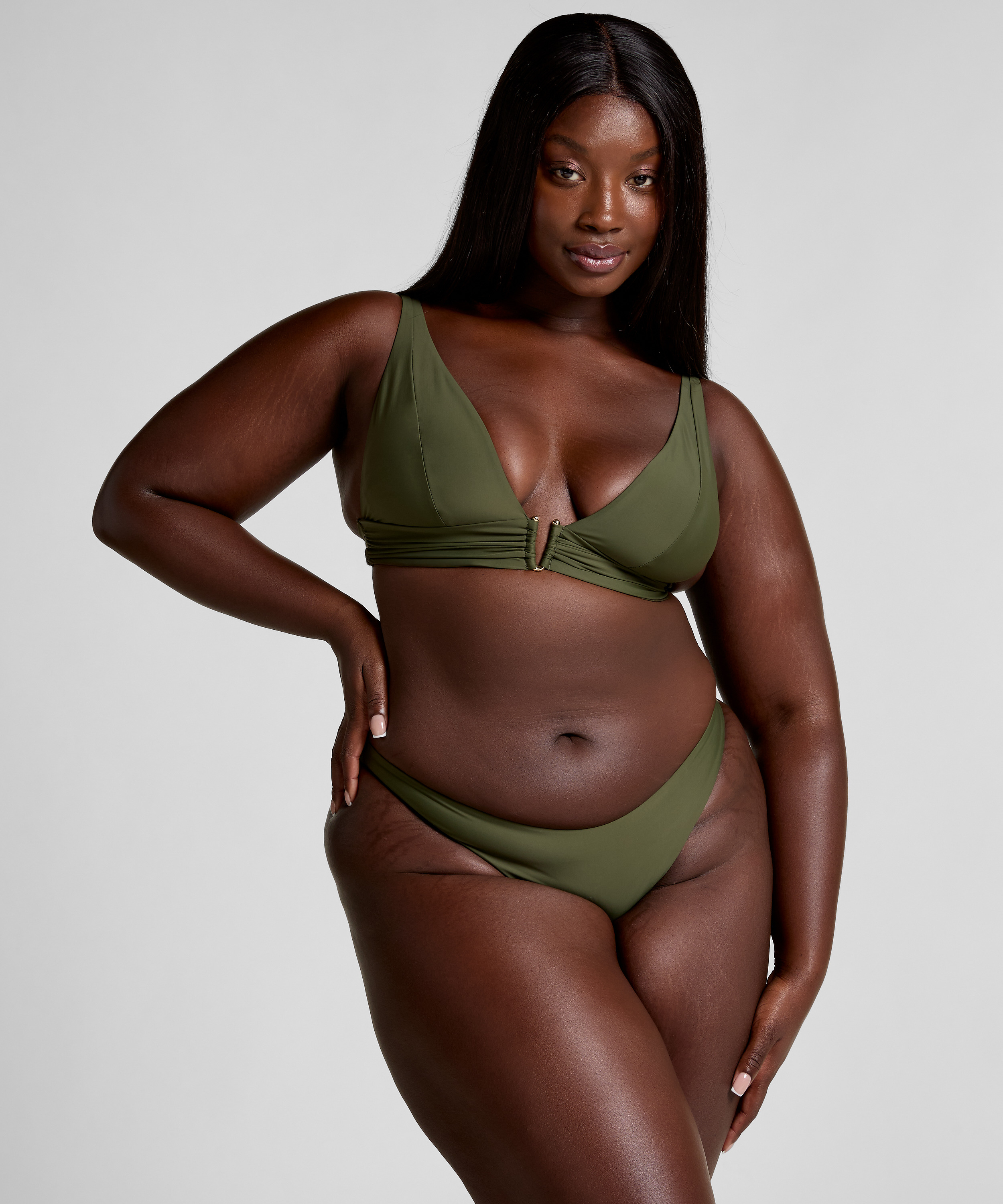 Høykuttet Bikini Underdel Luna, Grønn, main