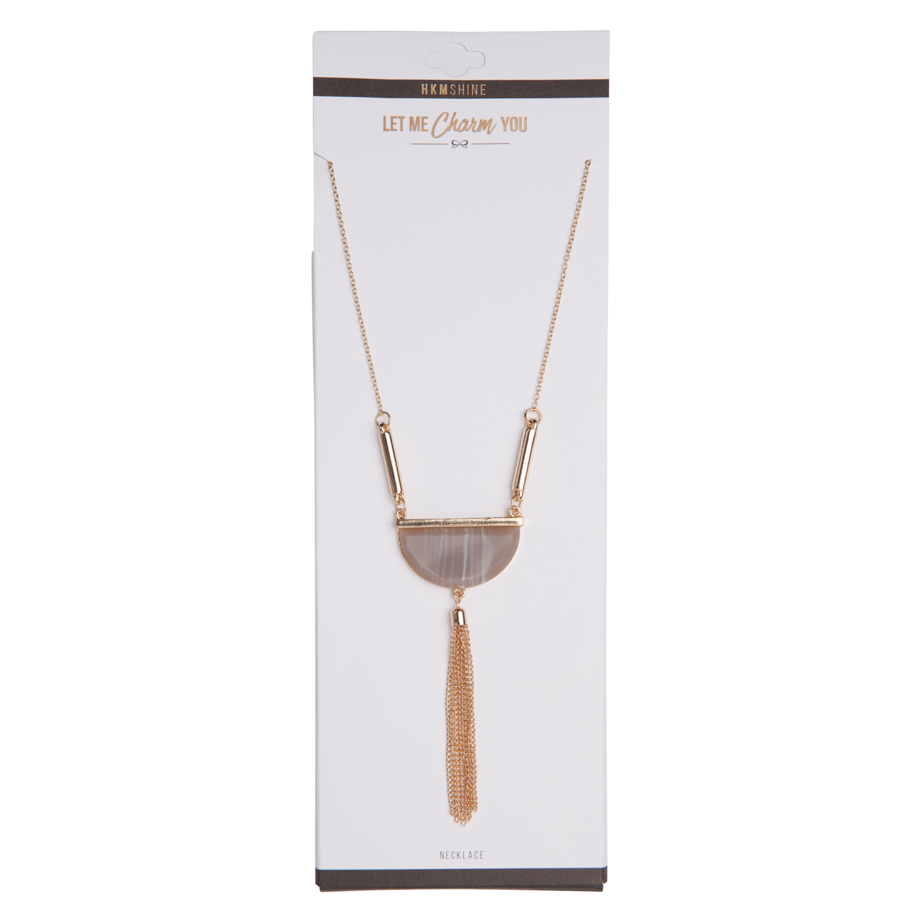 Marble Statement Necklace, Gul