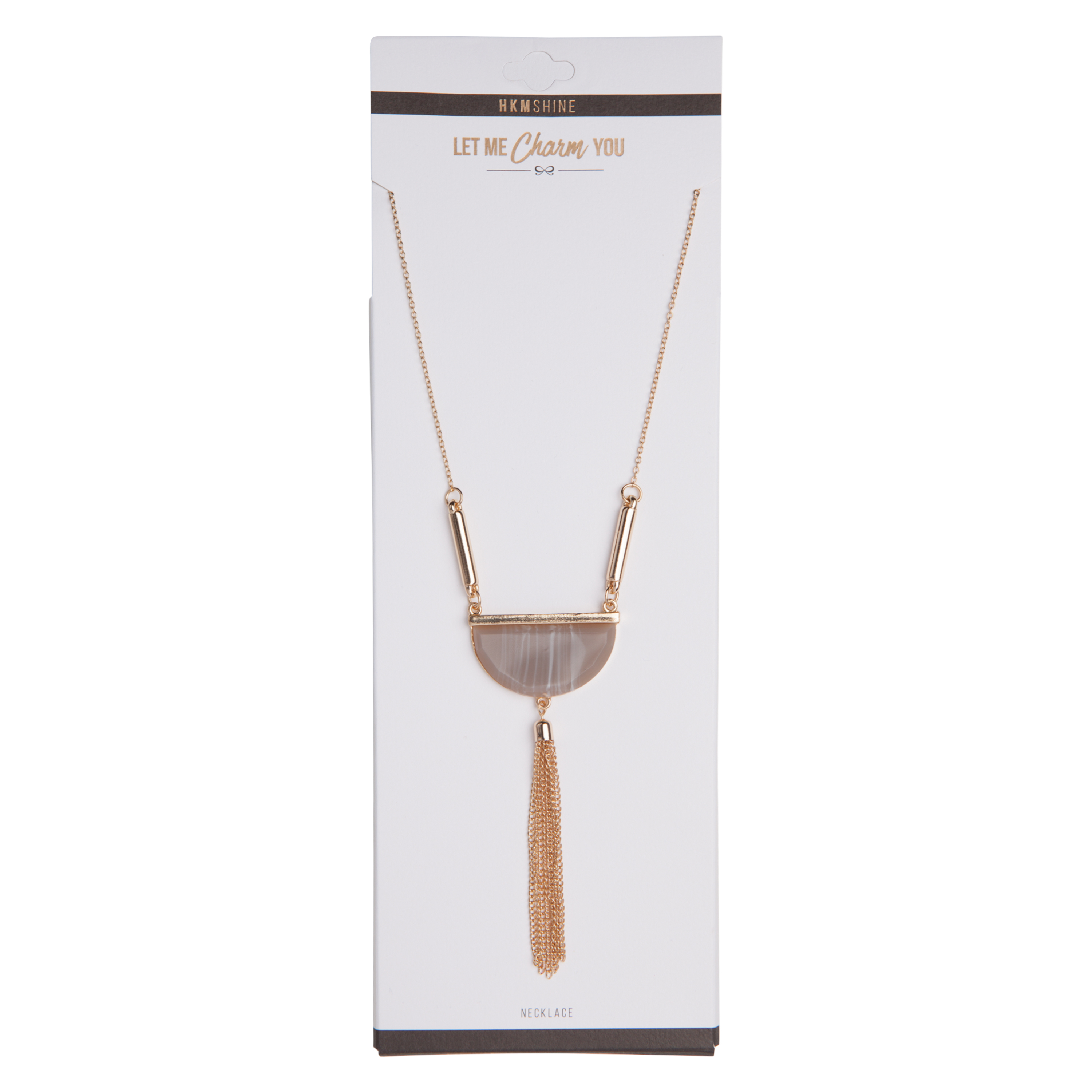 Marble Statement Necklace, Gul, main