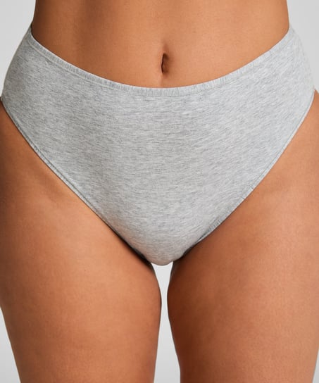 Brazilian med høye ben, i bomull, Grå