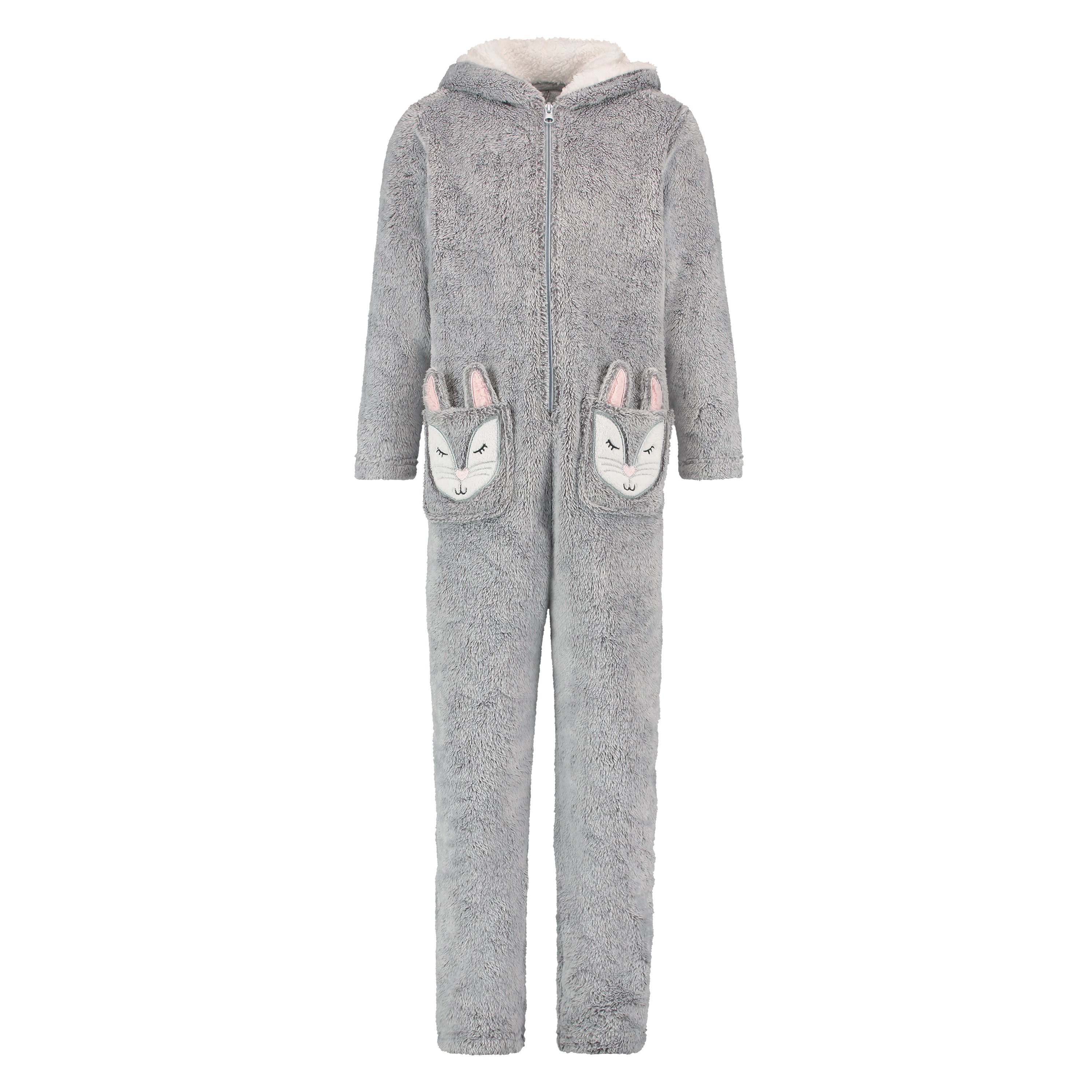 Fleece Onesie Kids, Grå, main