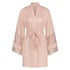 Kimono med satengblonder, Rosa