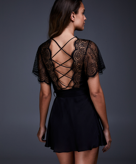 Coco satengkimono, Svart