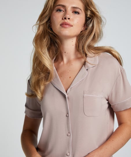 Essential kortermet jakke i jerseystoff, Beige