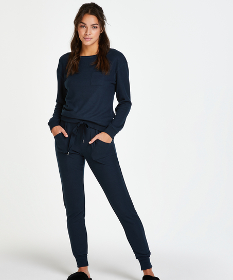 Waffle pyjama set, Blå
